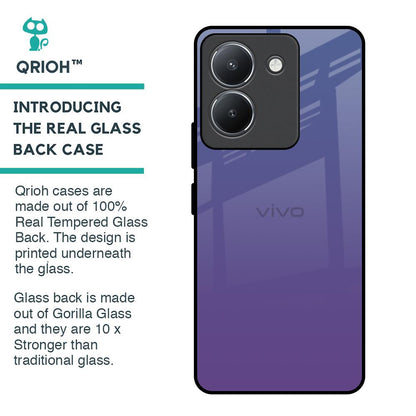 Indigo Pastel Glass Case For Vivo Y36