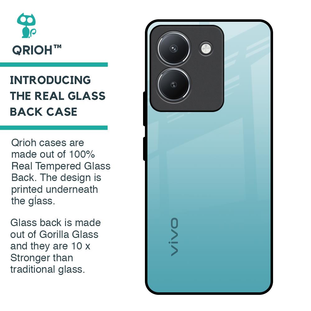 Arctic Blue Glass Case For Vivo Y36