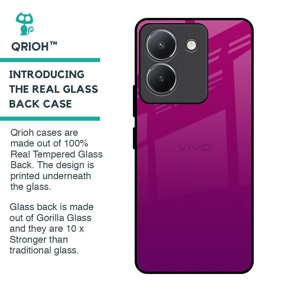 Magenta Gradient Glass Case For Vivo Y36