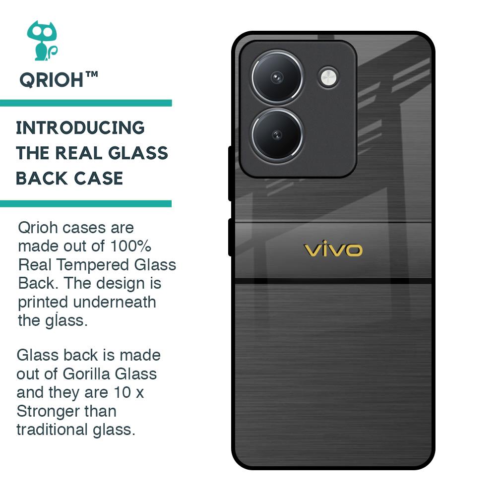 Grey Metallic Glass Case For Vivo Y36