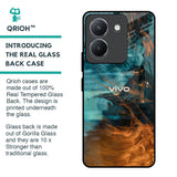 Golden Splash Glass Case for Vivo Y36