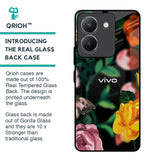 Flowers & Butterfly Glass Case for Vivo Y36