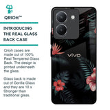 Tropical Art Flower Glass Case for Vivo Y36