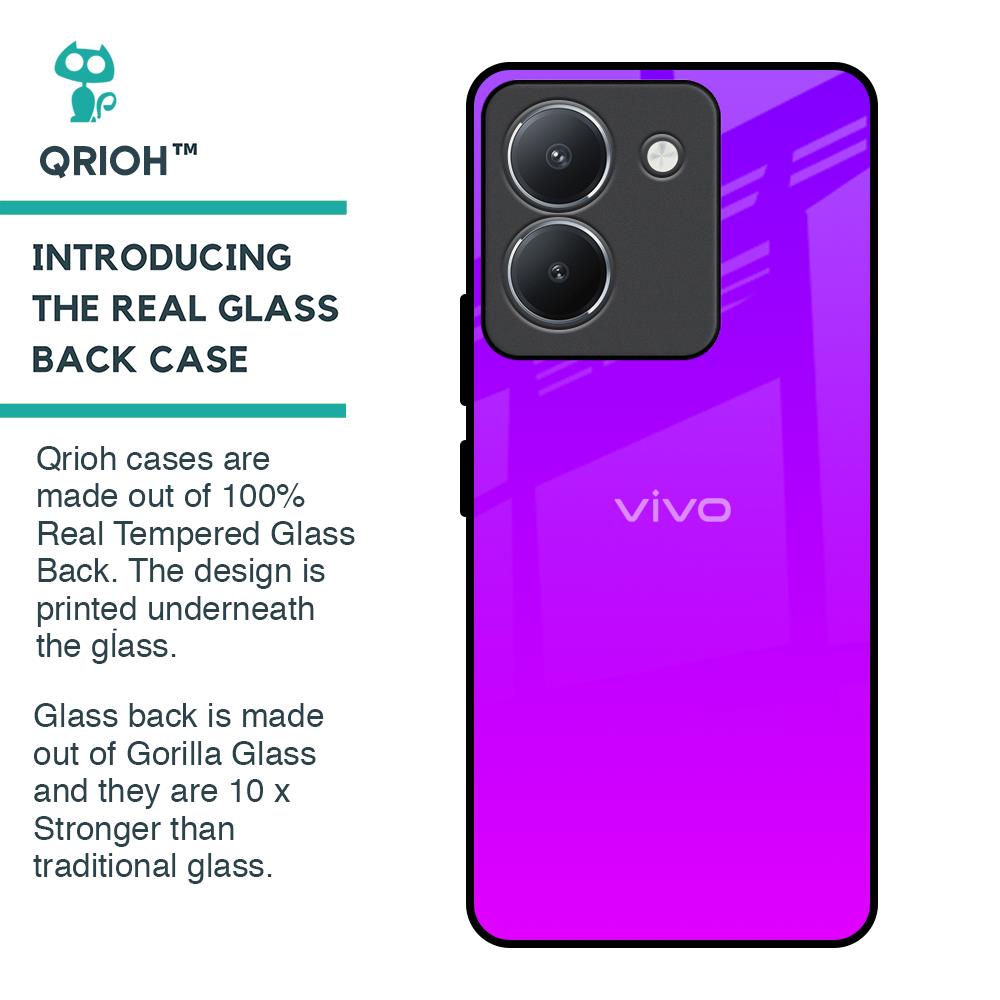 Purple Pink Glass Case for Vivo Y36
