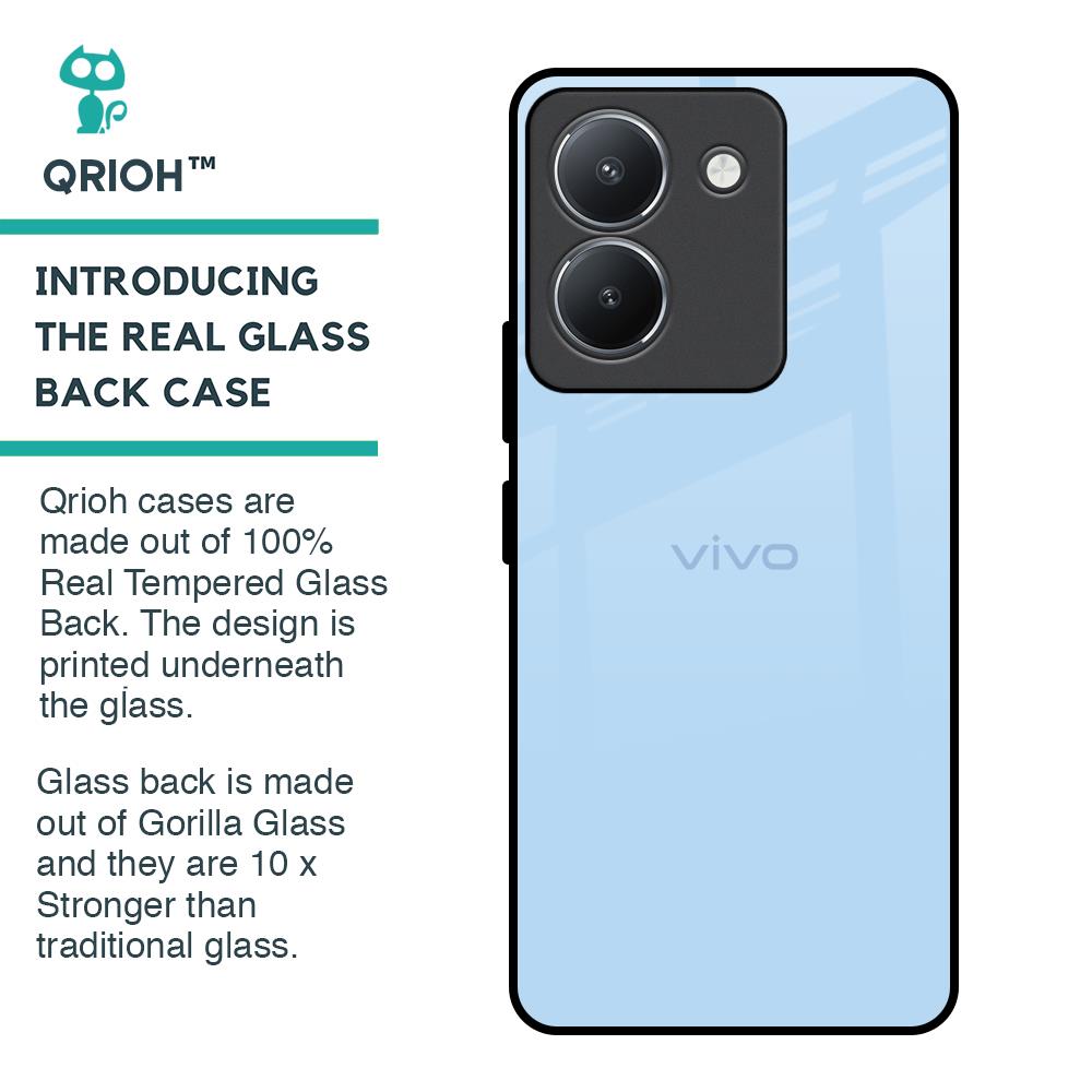 Pastel Sky Blue Glass Case for Vivo Y36