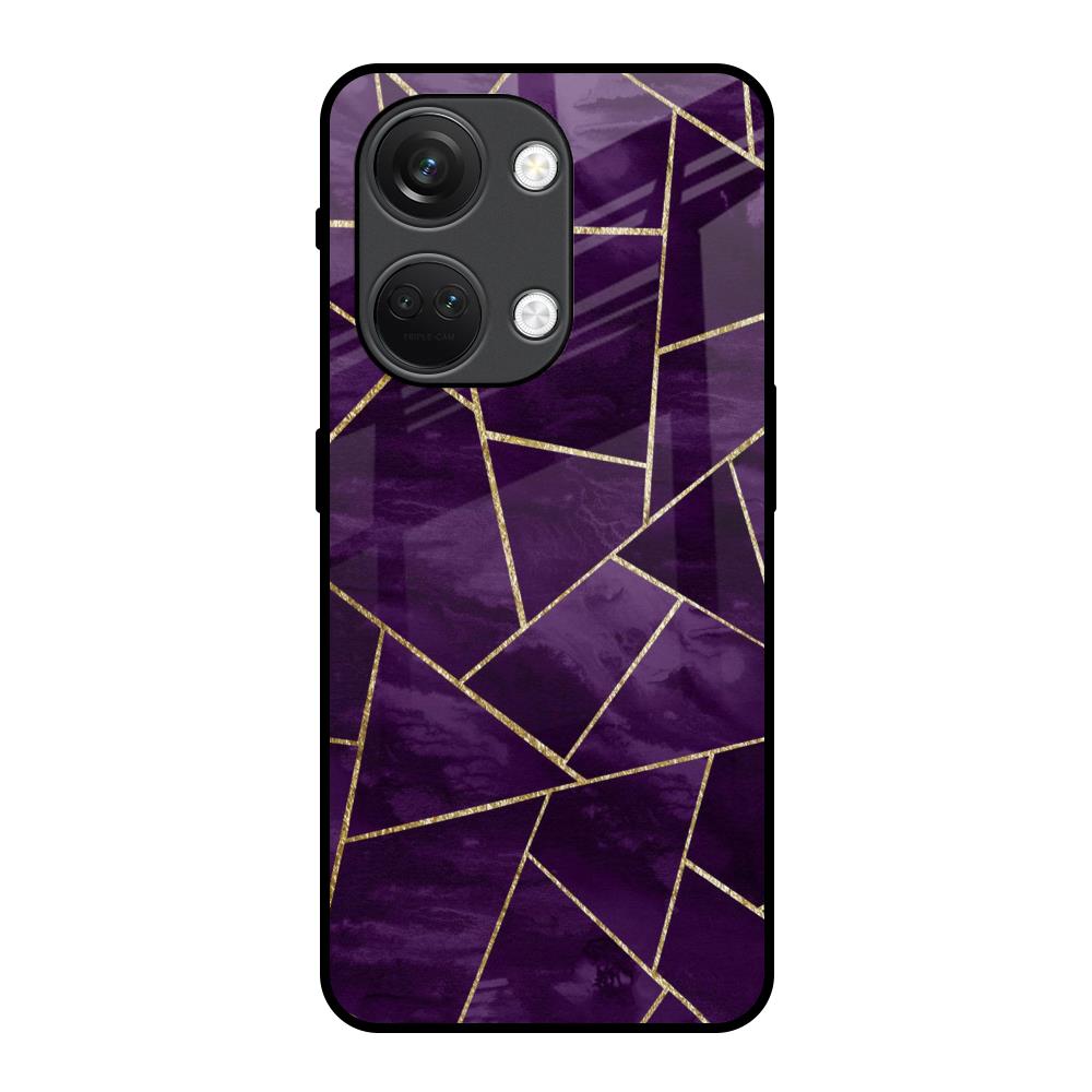 Geometric Purple OnePlus Nord 3 5G Glass Back Cover Online