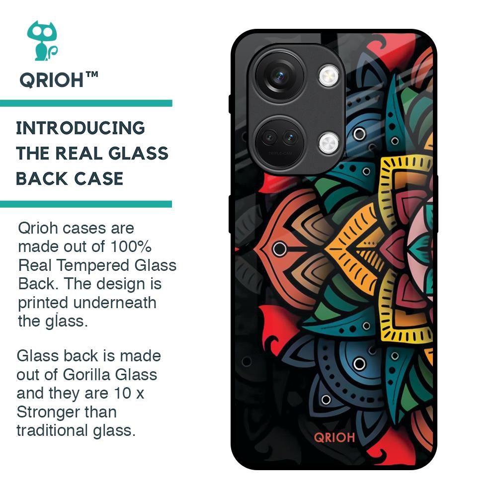 Retro Gorgeous Flower Glass Case for OnePlus Nord 3 5G