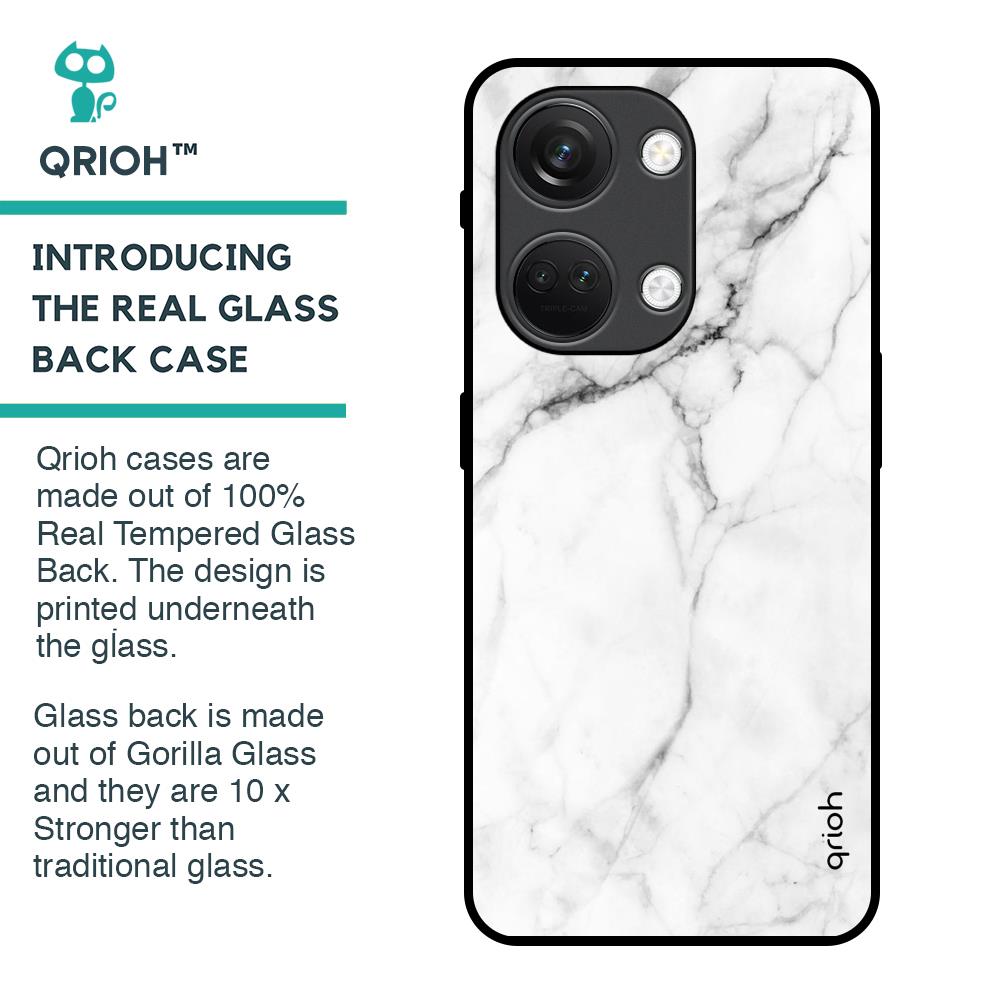 Modern White Marble Glass Case for OnePlus Nord 3 5G