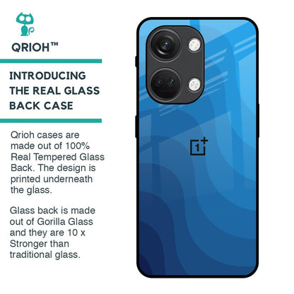 Blue Wave Abstract Glass Case for OnePlus Nord 3 5G