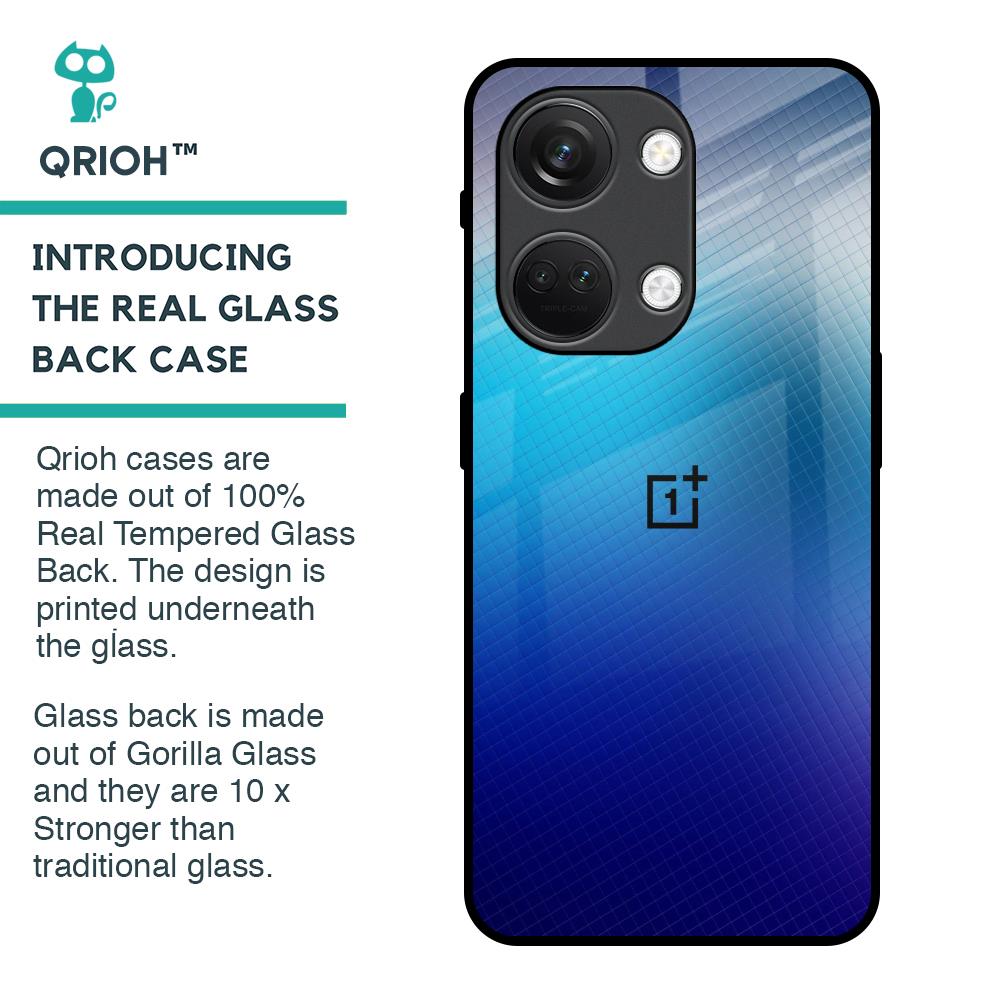 Blue Rhombus Pattern Glass Case for OnePlus Nord 3 5G