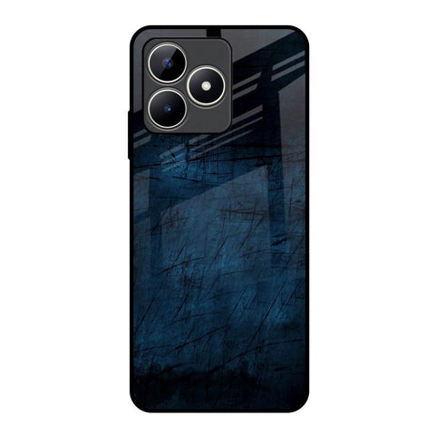 Dark Blue Grunge Realme C53 Glass Back Cover Online