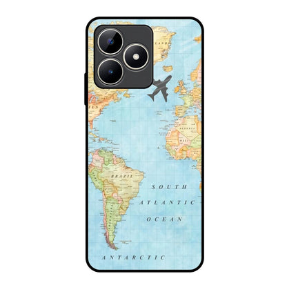 Travel Map Realme C53 Glass Back Cover Online