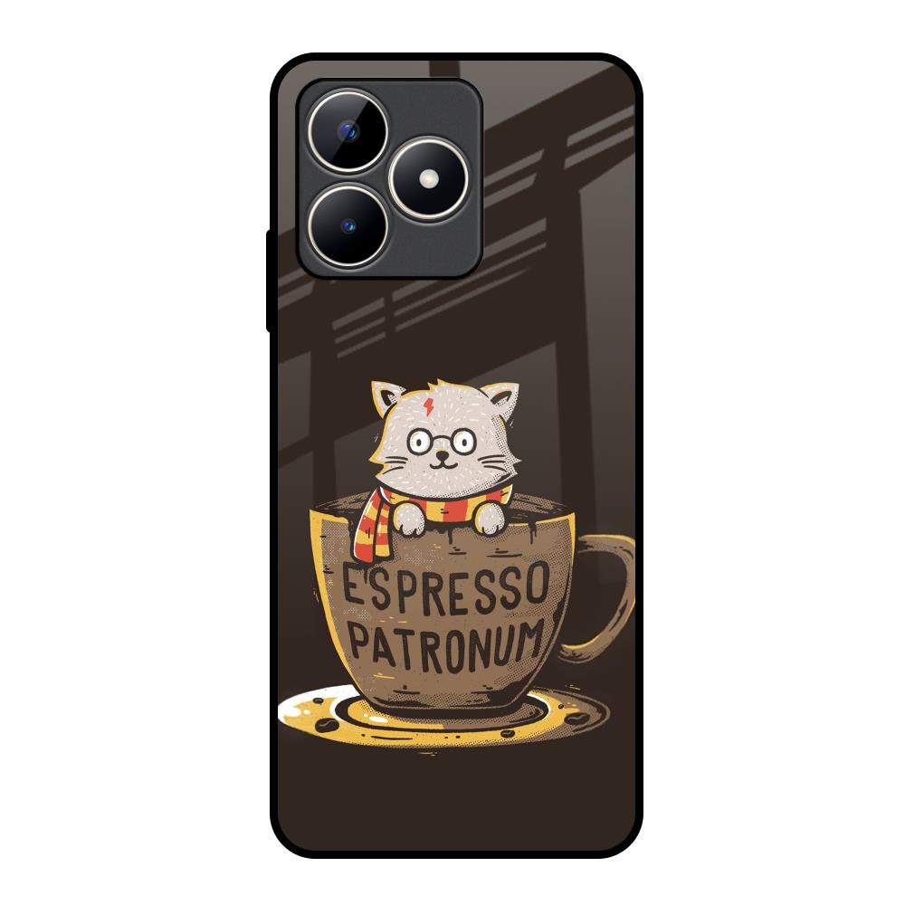 Tea With Kitty Realme C53 Glass Back Cover Online