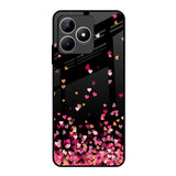 Heart Rain Fall Realme C53 Glass Back Cover Online