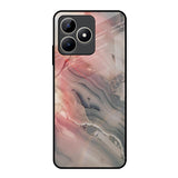 Pink And Grey Marble Realme C53 Glass Back Cover Online