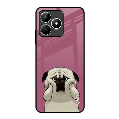Funny Pug Face Realme C53 Glass Back Cover Online