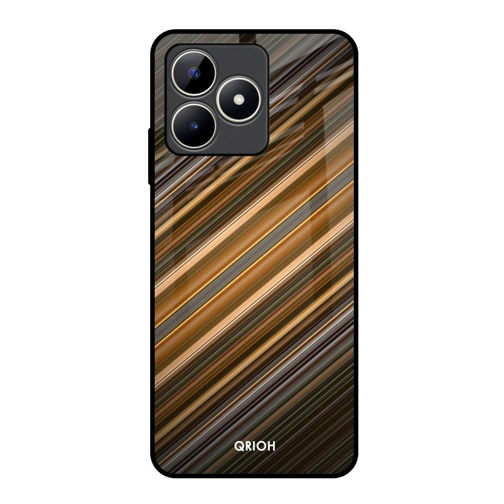 Diagonal Slash Pattern Realme C53 Glass Back Cover Online