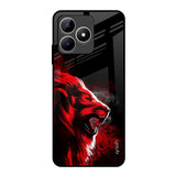 Red Angry Lion Realme C53 Glass Back Cover Online