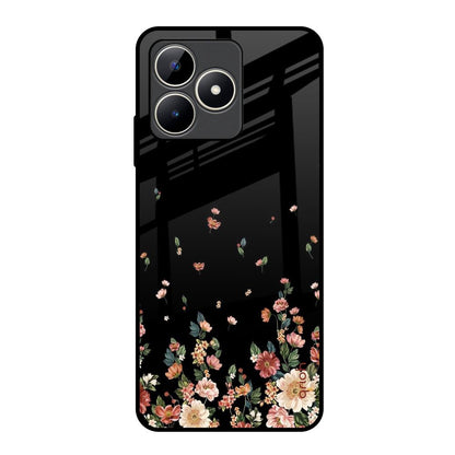 Floating Floral Print Realme C53 Glass Back Cover Online