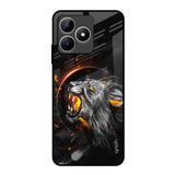 Aggressive Lion Realme C53 Glass Back Cover Online