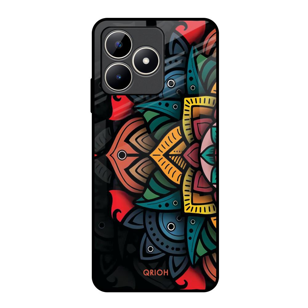 Retro Gorgeous Flower Realme C53 Glass Back Cover Online