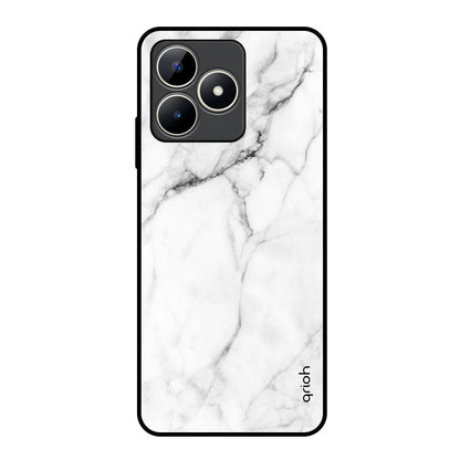 Modern White Marble Realme C53 Glass Back Cover Online