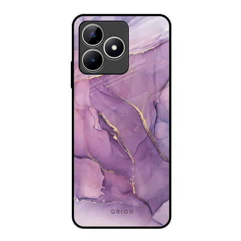 Purple Gold Marble Realme C53 Glass Back Cover Online