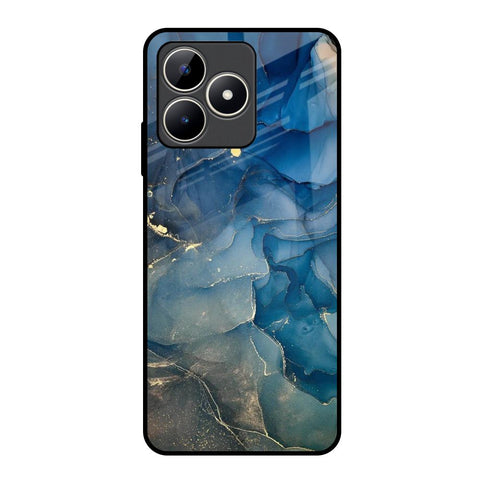 Blue Cool Marble Realme C53 Glass Back Cover Online