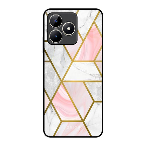 Geometrical Marble Realme C53 Glass Back Cover Online