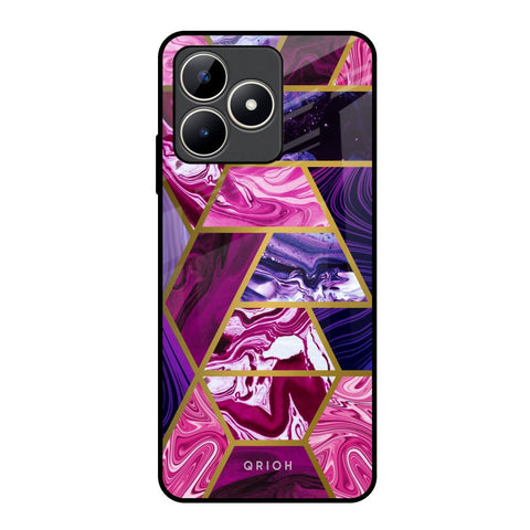 Electroplated Geometric Marble Realme C53 Glass Back Cover Online