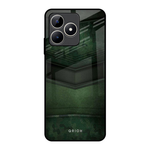 Green Leather Realme C53 Glass Back Cover Online