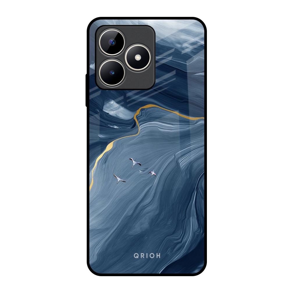Deep Ocean Marble Realme C53 Glass Back Cover Online