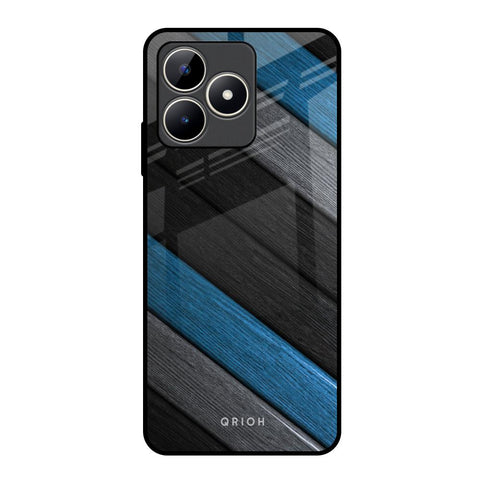 Multicolor Wooden Effect Realme C53 Glass Back Cover Online