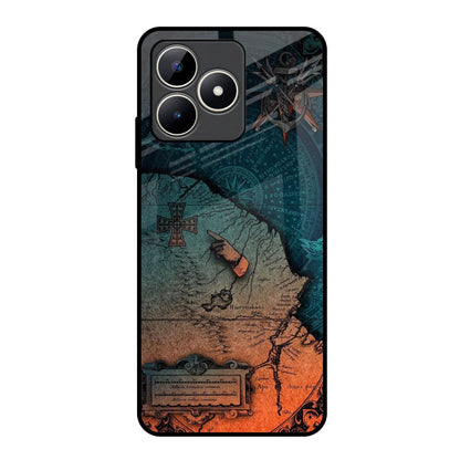 Geographical Map Realme C53 Glass Back Cover Online