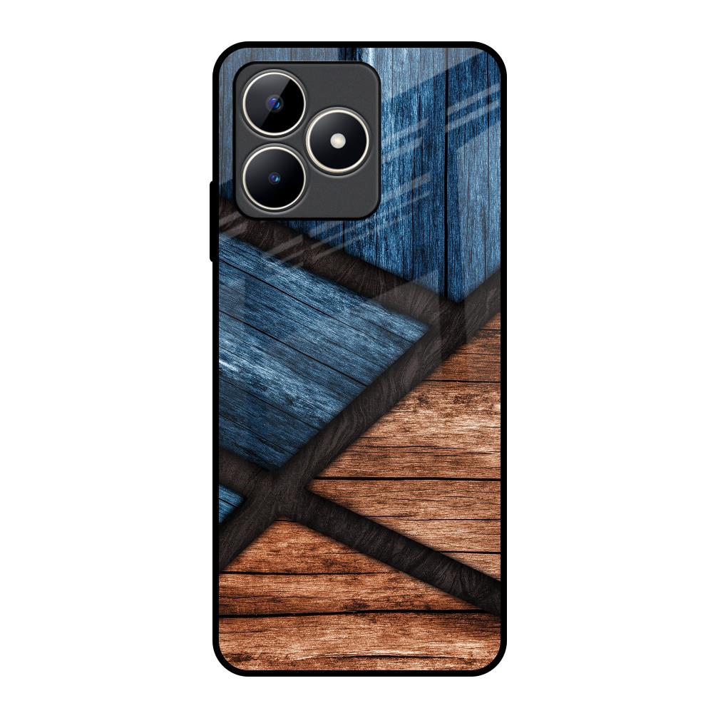 Wooden Tiles Realme C53 Glass Back Cover Online
