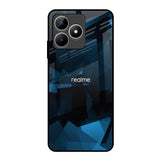 Polygonal Blue Box Realme C53 Glass Back Cover Online