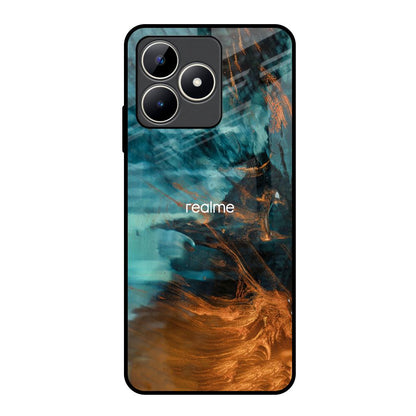 Golden Splash Realme C53 Glass Back Cover Online
