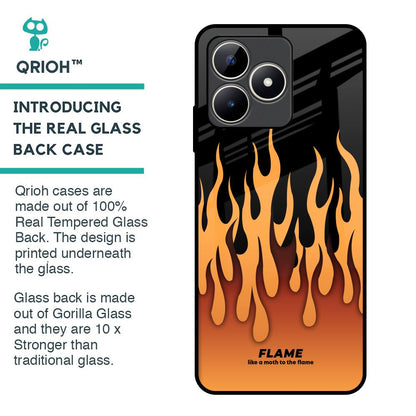 Fire Flame Glass Case for Realme C53