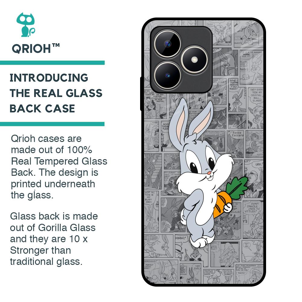Cute Baby Bunny Glass Case for Realme C53