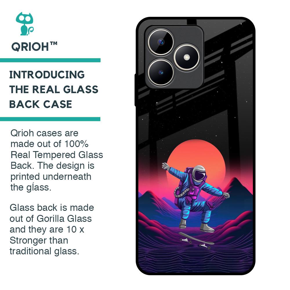 Retro Astronaut Glass Case for Realme C53