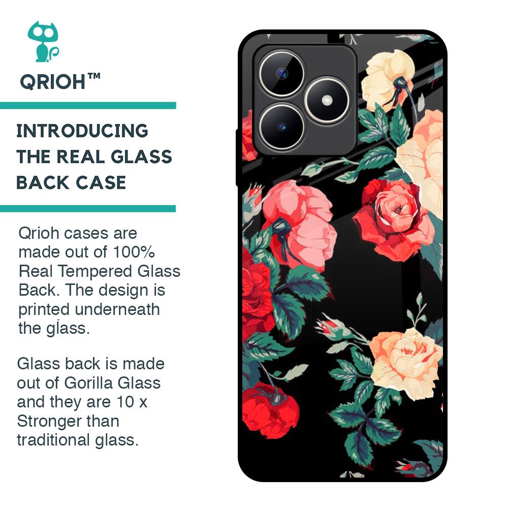 Floral Bunch Glass Case For Realme C53