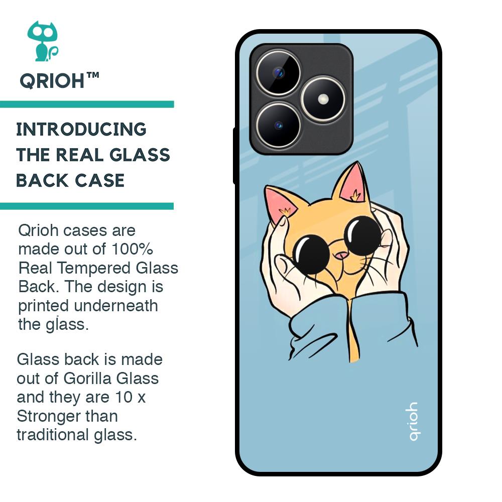Adorable Cute Kitty Glass Case For Realme C53