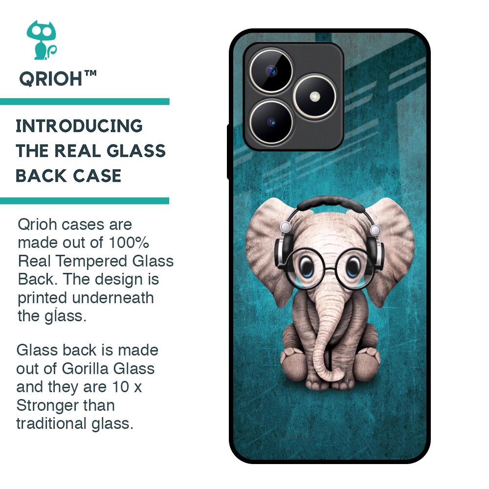 Adorable Baby Elephant Glass Case For Realme C53