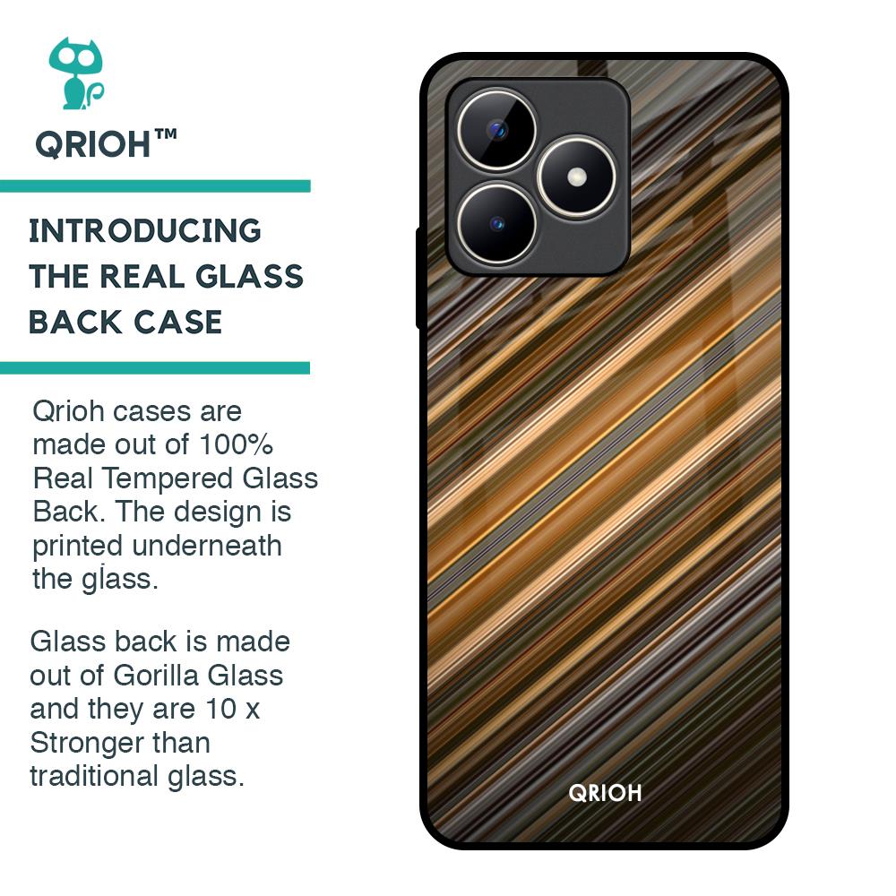 Diagonal Slash Pattern Glass Case for Realme C53