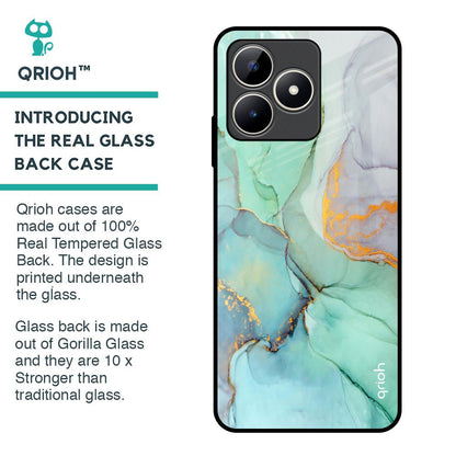 Green Marble Glass Case for Realme C53