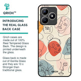 Abstract Faces Glass Case for Realme C53