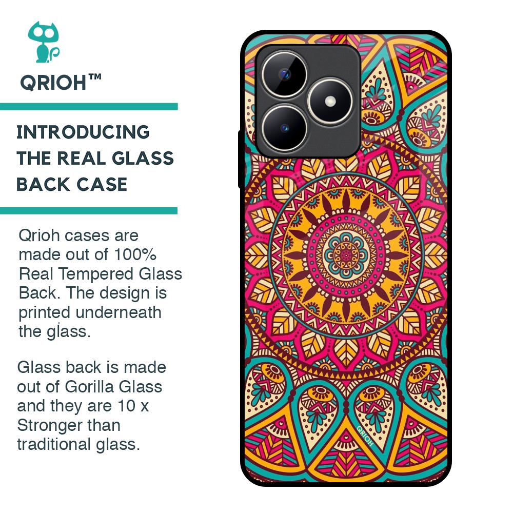 Elegant Mandala Glass Case for Realme C53