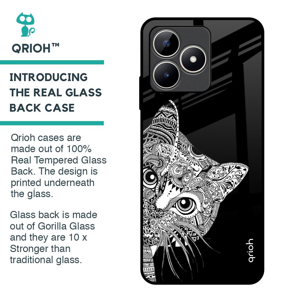 Kitten Mandala Glass Case for Realme C53