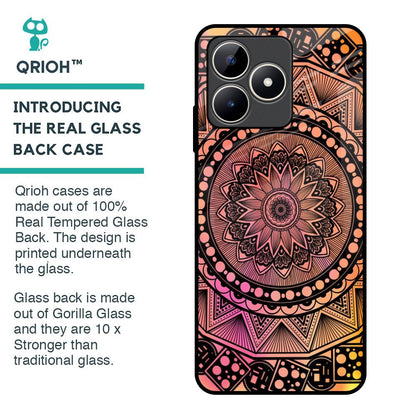 Floral Mandala Glass Case for Realme C53