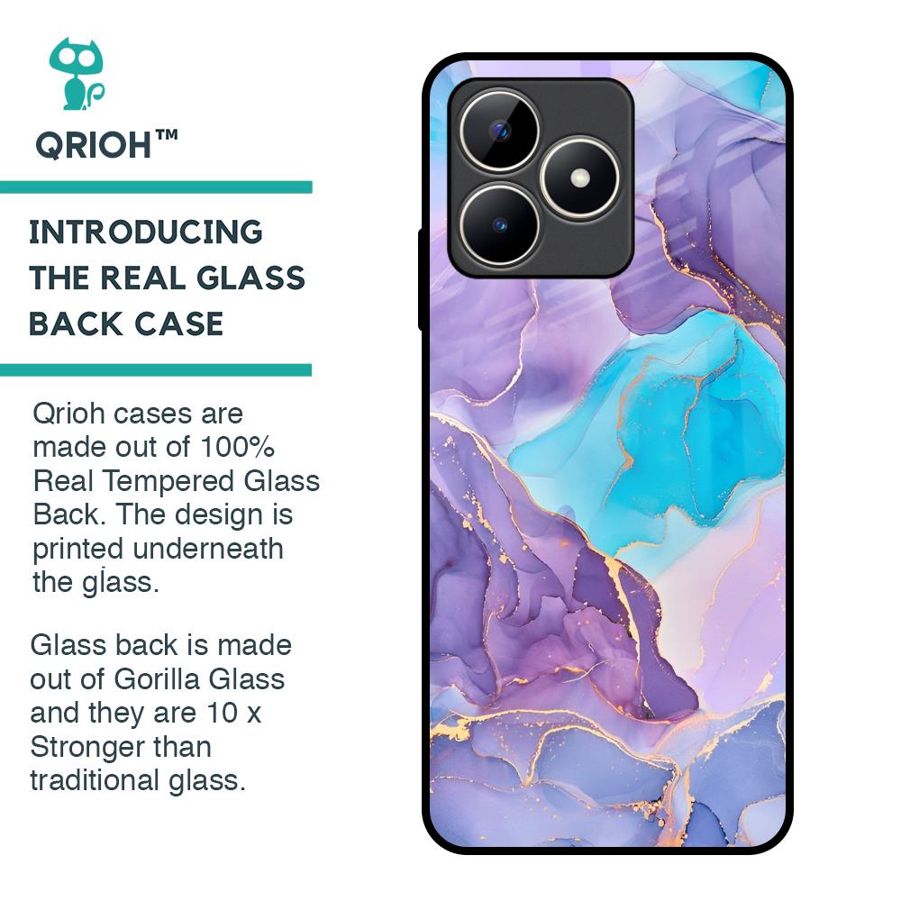 Alcohol ink Marble Glass Case for Realme C53
